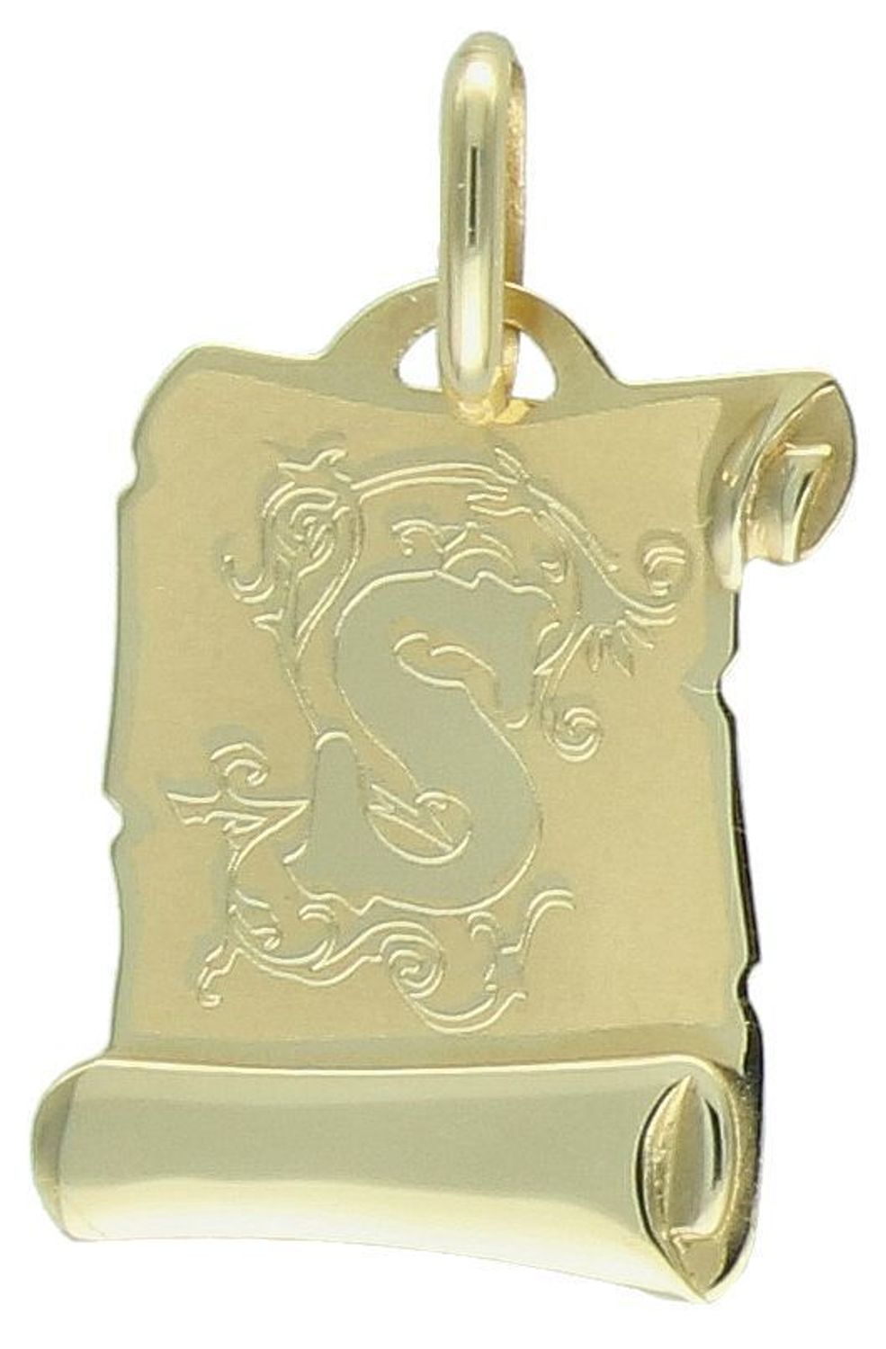 Zawieszka złota Papirus Literka S, złota literka S pr 585 ZA 2411S 585. Zawieszka złota na prezent. Zawieszka z literą. Zawieszka dla imienia. Zawieszka złota prezentowa. Złoto próby 585.1.jpg